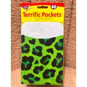 Green Leopard Terrific Pockets 40 Count T77034 Library School Library